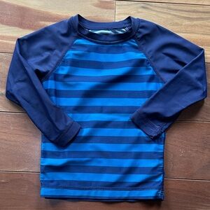 Tea Collection Navy and Blue Striped Rashguard 3T